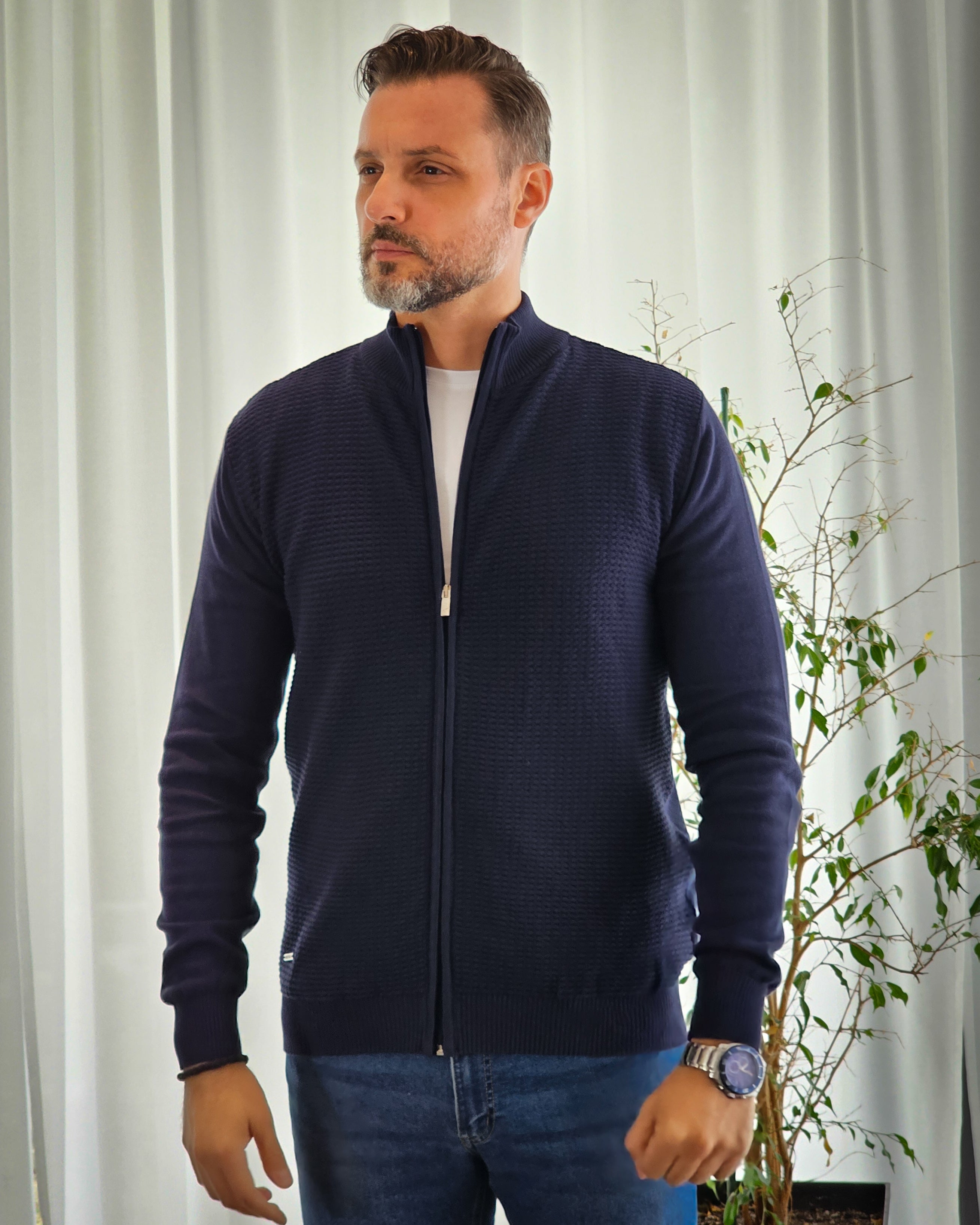 𝗔𝗿𝗶𝘀𝘁𝗼𝗰𝗿𝗮𝘁 | Full Zip Džemper - Mood Indigo