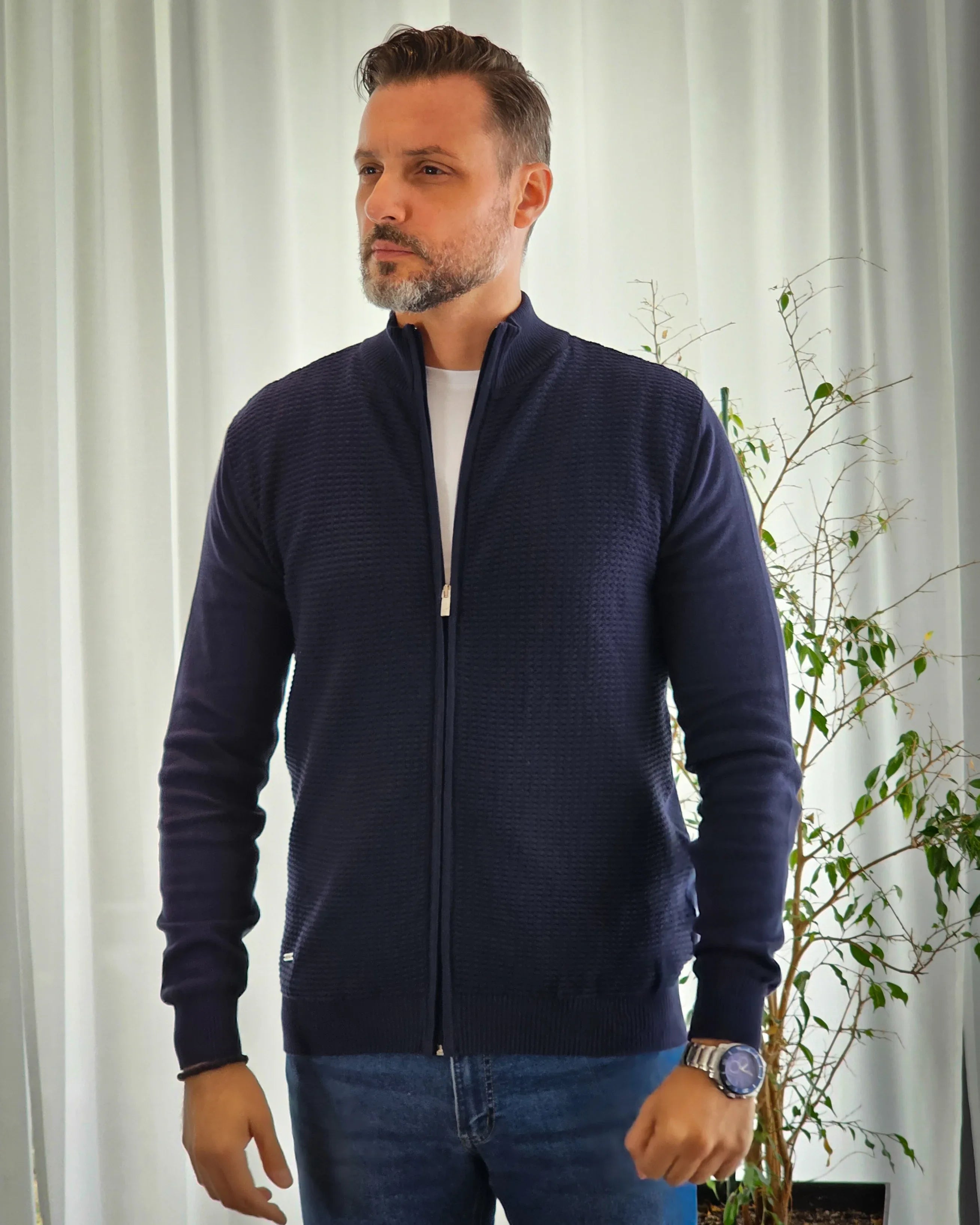 𝗔𝗿𝗶𝘀𝘁𝗼𝗰𝗿𝗮𝘁 | Full Zip Džemper - Mood Indigo