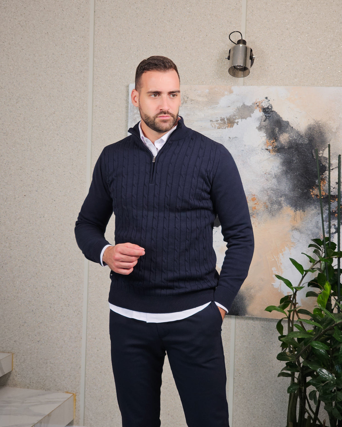 𝗗𝗢𝗡 𝗩𝗜𝗧𝗢 | Half Zip Džemper - Navy