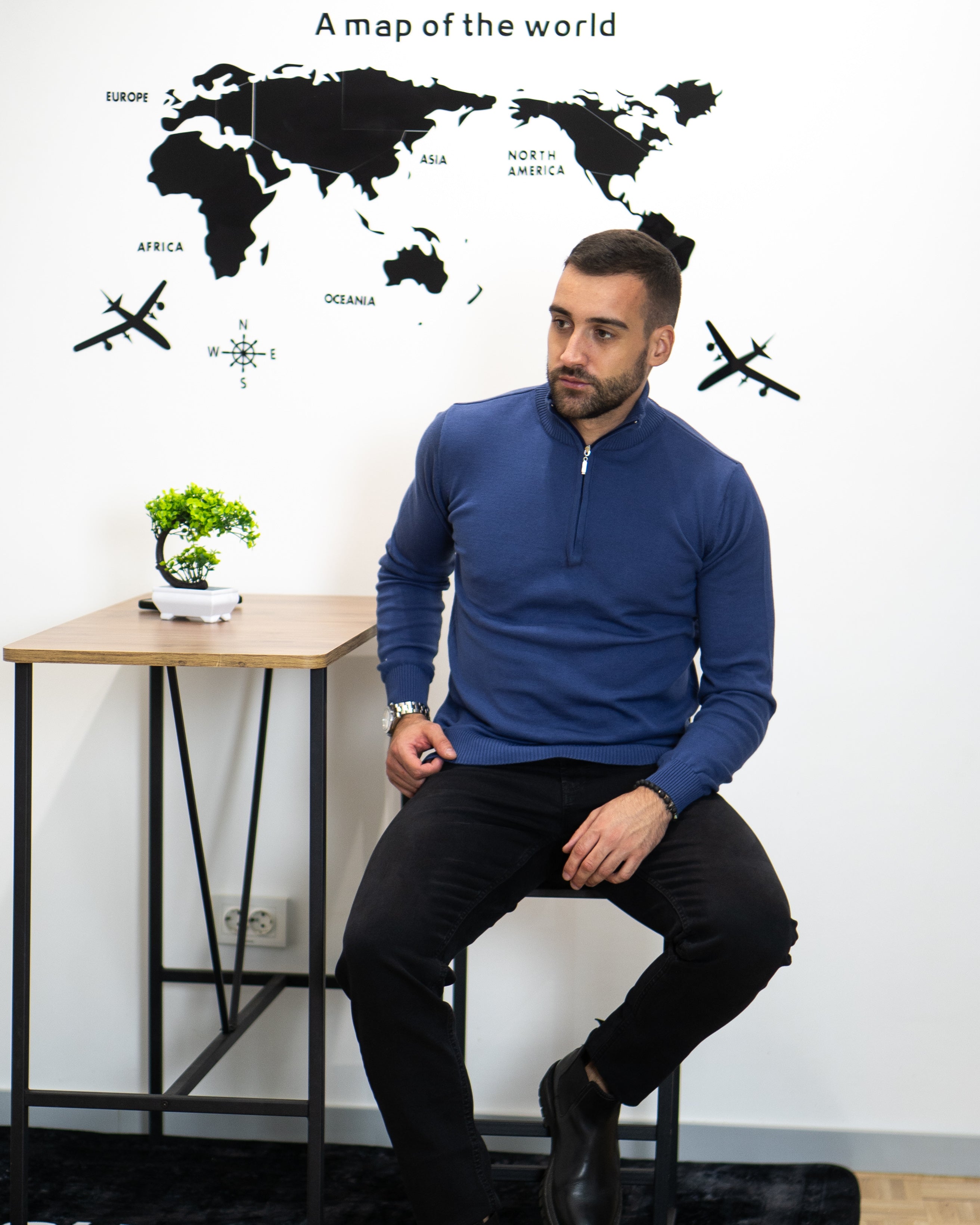 𝗔𝘂𝘁𝗵𝗼𝗿𝗶𝘁𝘆 | Half Zip Džemper - Coastal Fjord