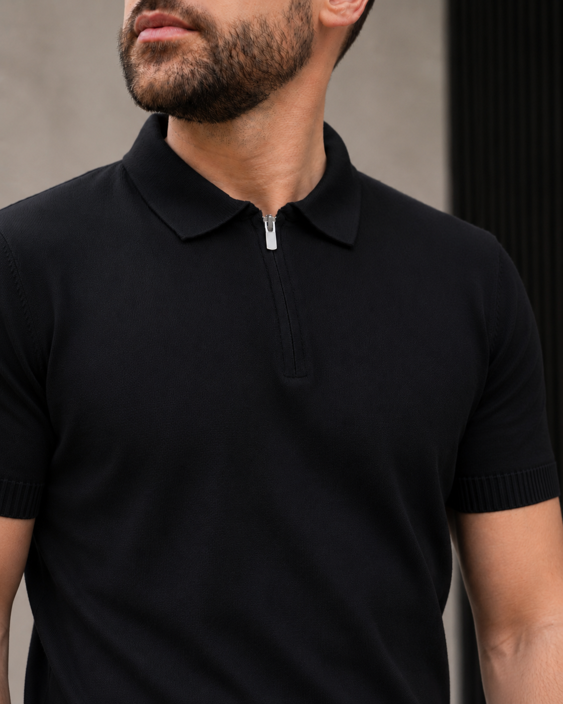 𝗢𝗹𝗱 𝗠𝗼𝗻𝗲𝘆 𝗞𝗻𝗶𝘁 | Polo - Black
