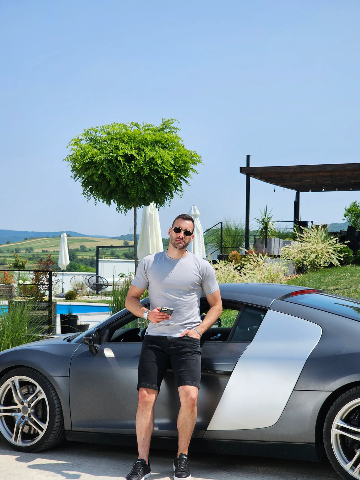 Jeans bermude - Black - Slim Fit