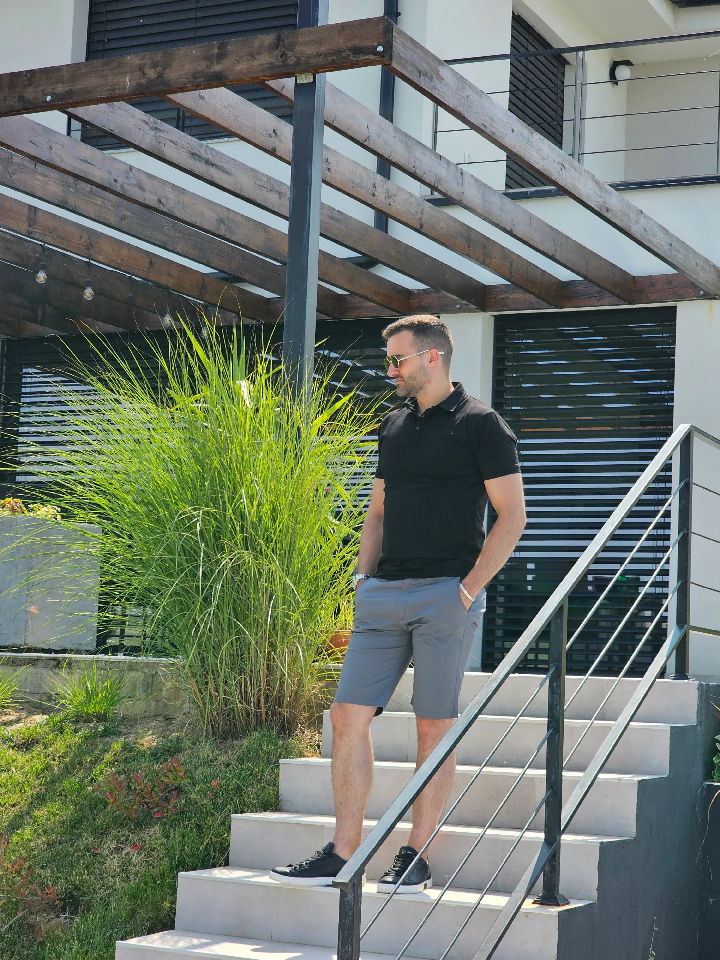 Chino bermude - Business Grey - Slim Fit
