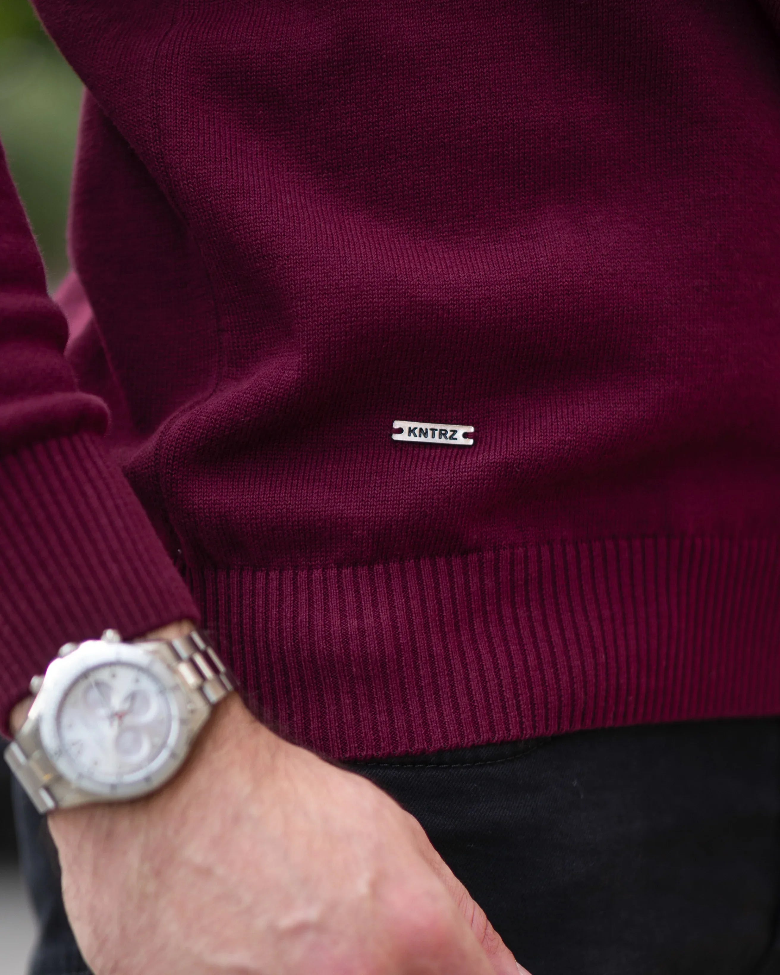 𝗔𝘂𝘁𝗵𝗼𝗿𝗶𝘁𝘆 | Half Zip Džemper - Red Mahogany