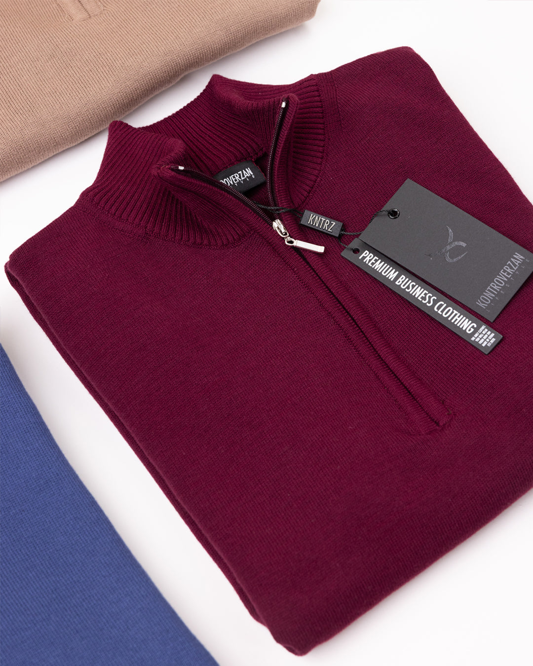 𝗔𝘂𝘁𝗵𝗼𝗿𝗶𝘁𝘆 | Half Zip Džemper - Red Mahogany