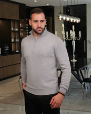 𝗔𝘂𝘁𝗵𝗼𝗿𝗶𝘁𝘆 | Half Zip Džemper - Ash