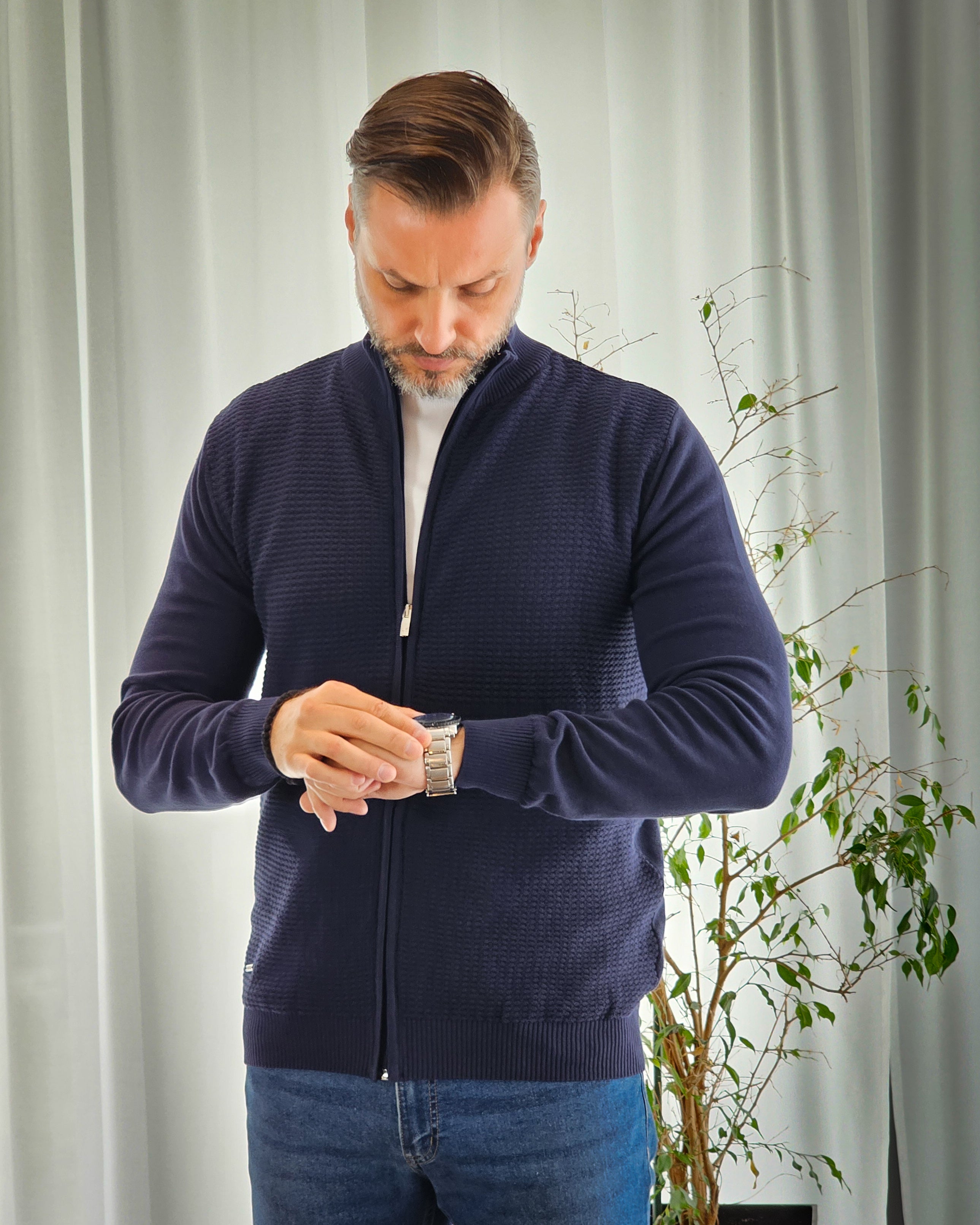 𝗔𝗿𝗶𝘀𝘁𝗼𝗰𝗿𝗮𝘁 | Full Zip Džemper - Mood Indigo