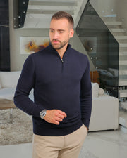 𝗔𝘂𝘁𝗵𝗼𝗿𝗶𝘁𝘆 | Half Zip Džemper - Navy