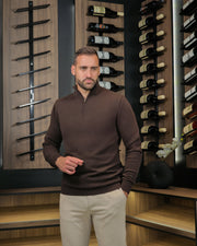 𝗔𝘂𝘁𝗵𝗼𝗿𝗶𝘁𝘆 | Half Zip Džemper - Coffe Bean