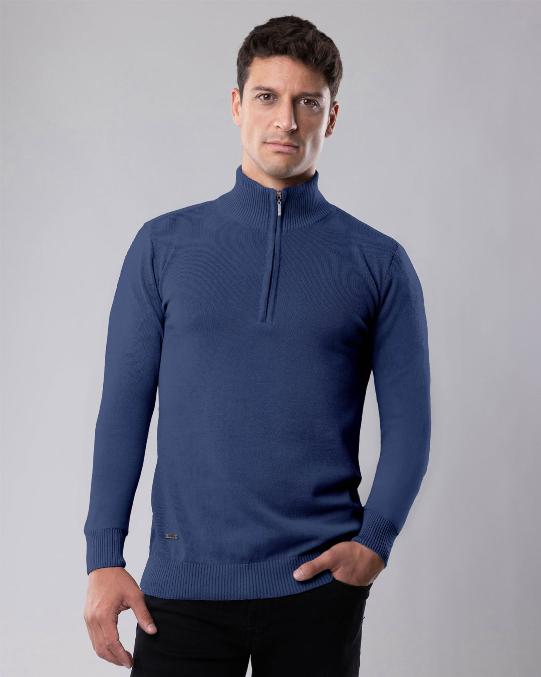 Half zip džemper  02 - Coastal Fjord