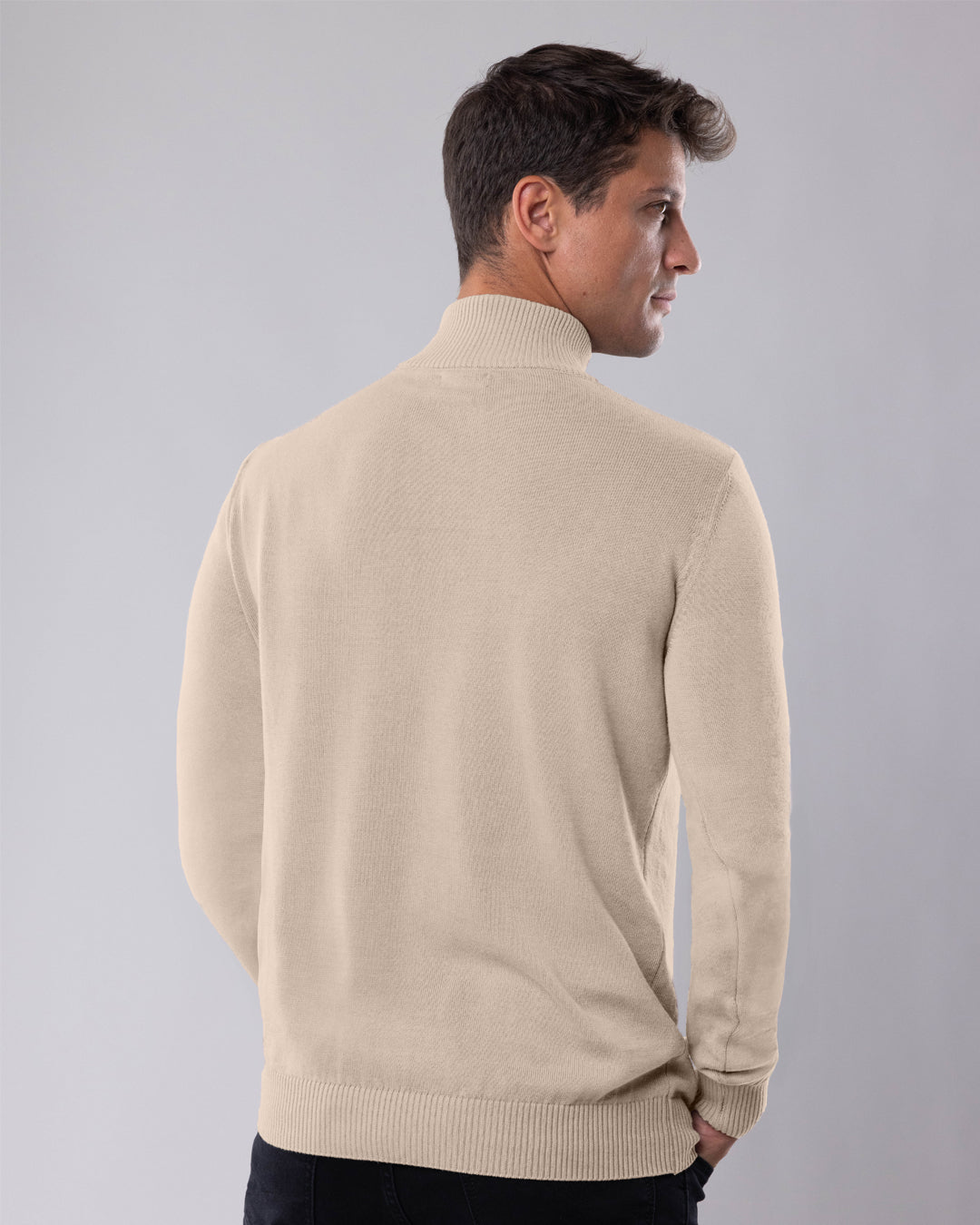 Half zip džemper 04 - Bleach Sand