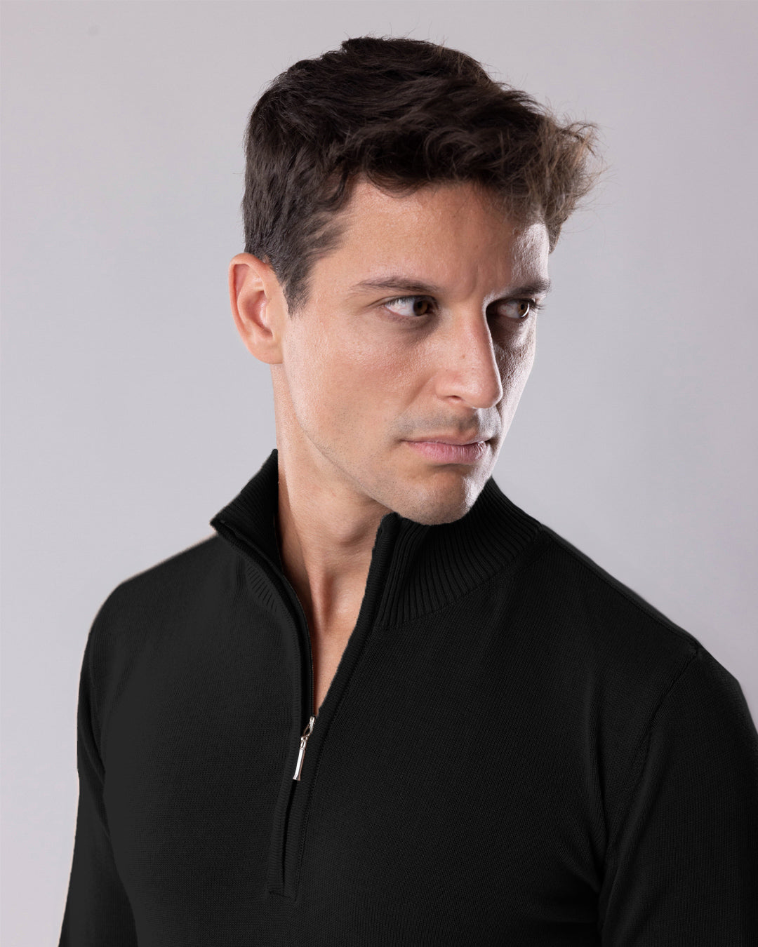 Half zip džemper 05 - Black