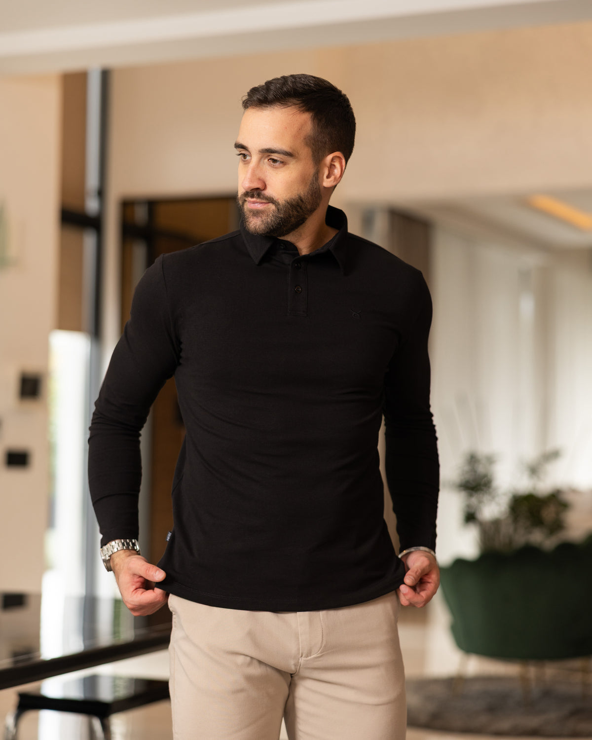 𝗧𝗵𝗲 𝗜𝗻𝘀𝗶𝗱𝗲𝗿 | Polo majica - dugi rukav - Black
