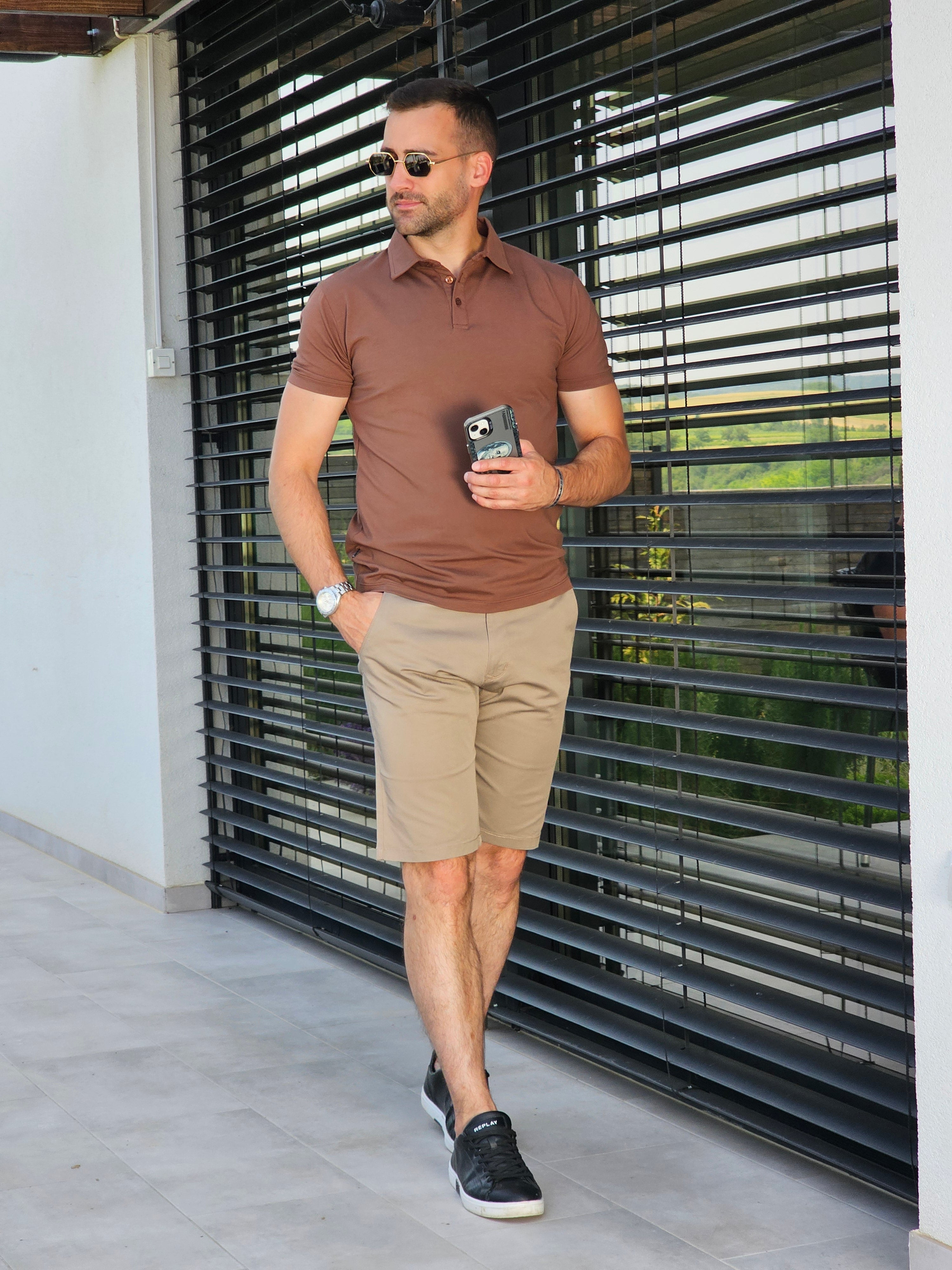 Chino bermude - Elegant Coffe - Slim Fit