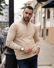 𝗔𝘂𝘁𝗵𝗼𝗿𝗶𝘁𝘆 | Half Zip Džemper - Bleach Sand